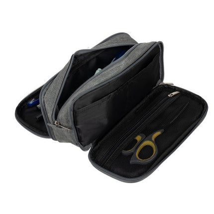Maaleo Drie-Vaks Etui - 24 cm - Grijs - Ruime School etui