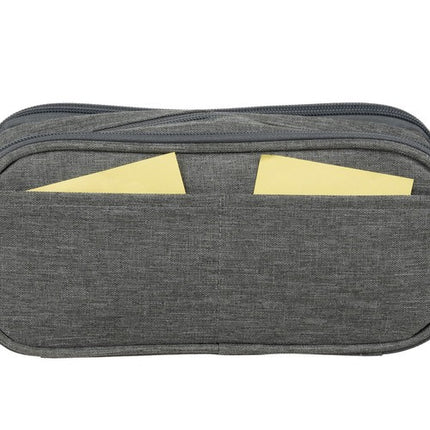 Maaleo Drie-Vaks Etui - 24 cm - Grijs - Ruime School etui