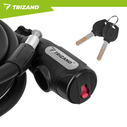 Trizand Fietsslot - 150 cm - 12 mm Stalen Kabel - Met Sleutel