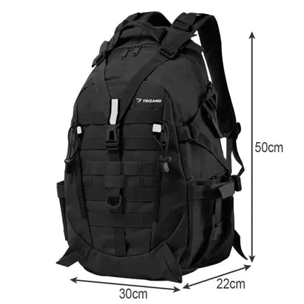 Trizand Militaire Rugzak - 25 Liter - Zwart - 50 x 30 x 22 cm