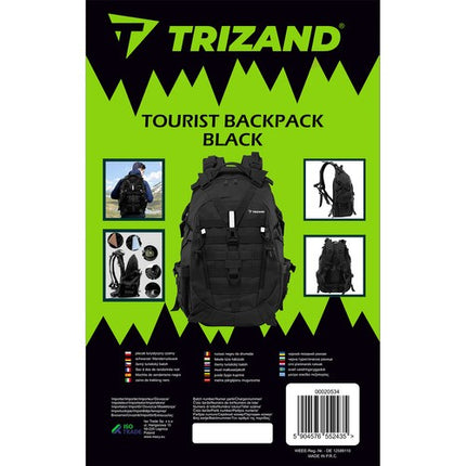 Trizand Militaire Rugzak - 25 Liter - Zwart - 50 x 30 x 22 cm