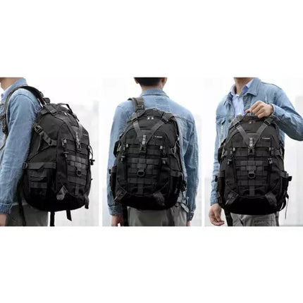 Trizand Militaire Rugzak - 25 Liter - Zwart - 50 x 30 x 22 cm