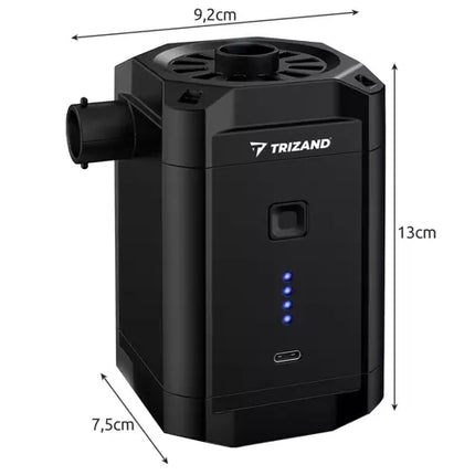 Trizand Accu Luchtpomp - Voor Matrassen, Boten en Zwembaden - 5200 mAh - Zwart