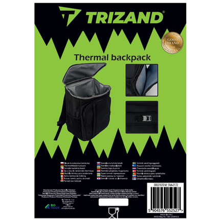 Trizand Thermische Rugzak - 26 Liter - Koeltas - 43 x 32 x 20 cm - Zwart