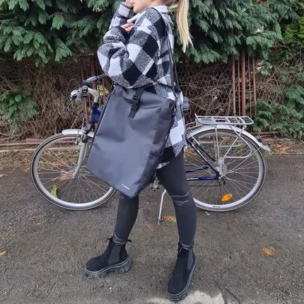 Trizand Bagagedrager Fietstas - 15 tot 20 Liter - Waterdicht - Zwart