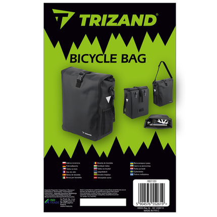 Trizand Bagagedrager Fietstas - 15 tot 20 Liter - Waterdicht - Zwart
