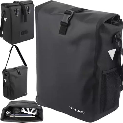 Trizand Bagagedrager Fietstas - 15 tot 20 Liter - Waterdicht - Zwart