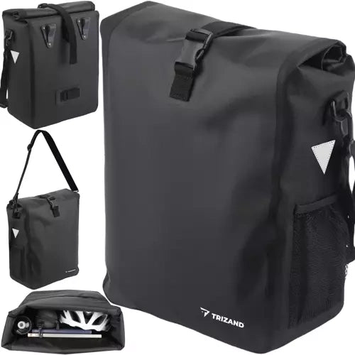 Trizand Bagagedrager Fietstas - 15 tot 20 Liter - Waterdicht - Zwart