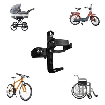 Trizand Flessenhouder - Universeel - Voor Fiets & Kinderwagen - Zwart
