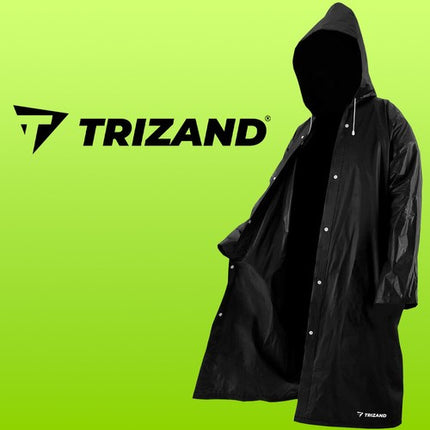 Trizand Regenjas - Universele Maat - Met Drukknopen - Zwart