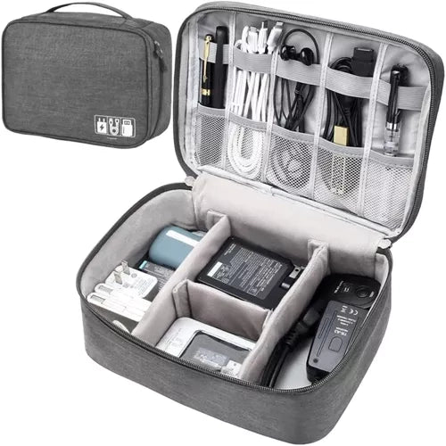 Trizand Kabel Organizer - Reis-etui voor Kabels en Opladers - Grijs
