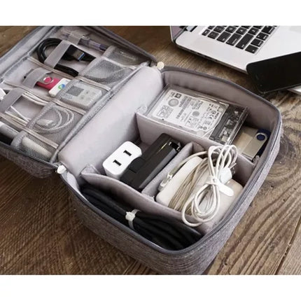 Trizand Kabel Organizer - Reis-etui voor Kabels en Opladers - Grijs