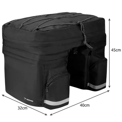 Trizand Bagagedrager Fietstas - 60 Liter - Waterdicht - Zwart