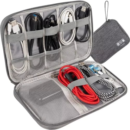 Trizand Kabel Organizer - Reis-etui voor Kabels en Opladers - Grijs
