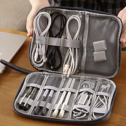 Trizand Kabel Organizer - Reis-etui voor Kabels en Opladers - Grijs