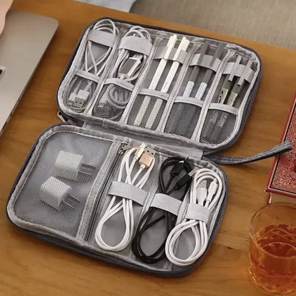 Trizand Kabel Organizer - Reis-etui voor Kabels en Opladers - Grijs