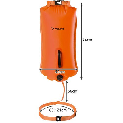 Trizand Zwemboei 2-in-1 - Veiligheidsboei met Dry Bag - 35L - Oranje