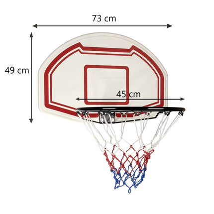 Trizand Basketbalbord met Ring - 73 x 49 cm - Voor Deur of Muur