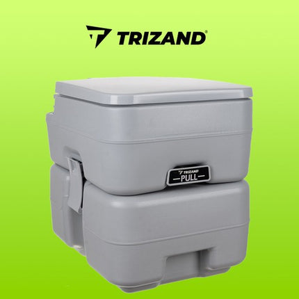 Trizand Draagbaar Campingtoilet - 20L Afvaltank - 12L Watertank - Grijs