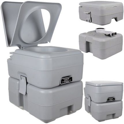 Trizand Draagbaar Campingtoilet - 20L Afvaltank - 12L Watertank - Grijs