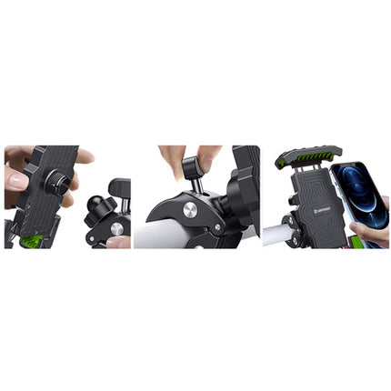 Trizand Anti-Shock Telefoonhouder - Universeel - Voor Fiets & Step - Zwart