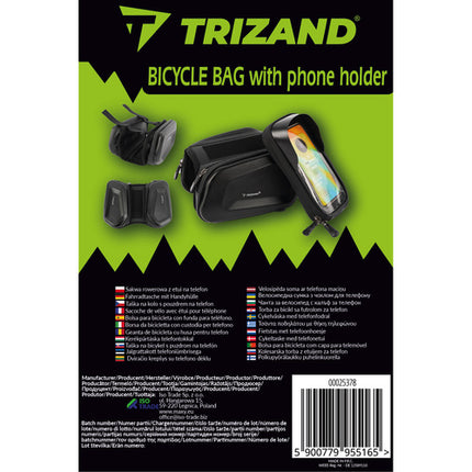 Trizand Frametas met Telefoonhouder - 2 Liter - Waterdicht - Zwart