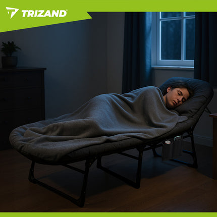 Trizand Opvouwbaar Veldbed - Inclusief Matras - 150 kg - Grijs/Zwart