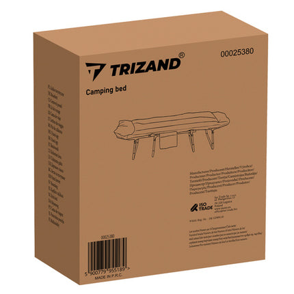 Trizand Opvouwbaar Veldbed - Inclusief Matras - 150 kg - Grijs/Zwart