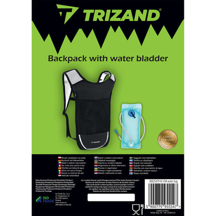 Trizand Hydratatierugzak - 2 Liter - Lichtgewicht Sportrugzak - Zwart