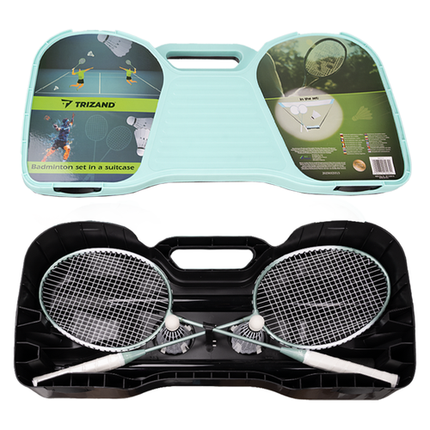 Trizand Badminton Set - Inclusief Net, 2 Rackets en Shuttlecocks