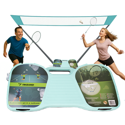 Trizand Badminton Set - Inclusief Net, 2 Rackets en Shuttlecocks
