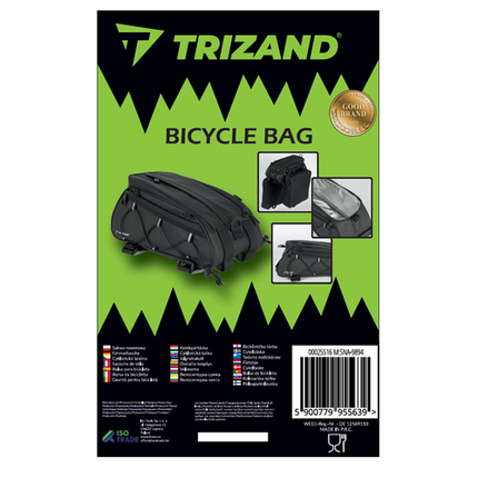 Trizand Fietstas Set - 3-in-1 - Met Koeltas - 16 Liter - Zwart