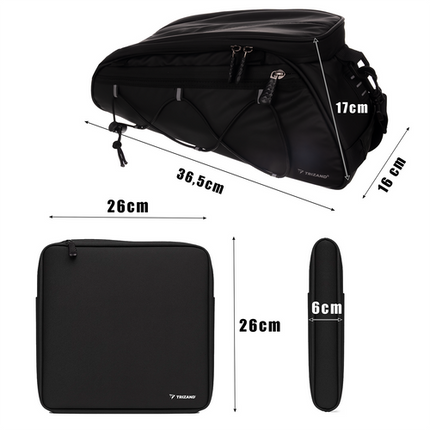 Trizand Fietstas Set - 3-in-1 - Met Koeltas - 16 Liter - Zwart