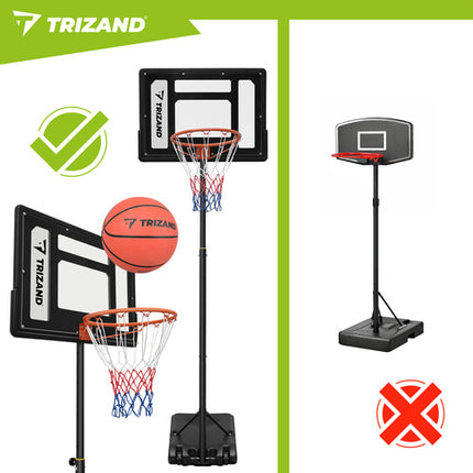 Trizand Basketbalstandaard - 259 cm - Verstelbaar - Inclusief Basketbal