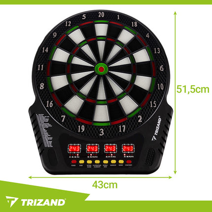 Trizand Elektronisch Dartbord - 27 Games en 243 Varianten - Inclusief Darts