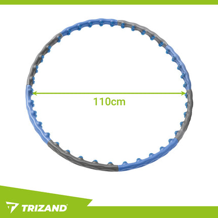 Trizand Massage Hula Hoop - 110 cm - Met 80 Magnetische Noppen - Blauw/Zwart