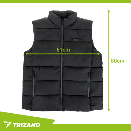 Trizand 26542 USB Verwarmd Vest - XL - 11 Zones - Zwart
