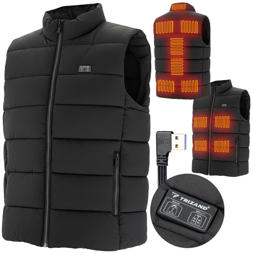 Trizand 26542 USB Verwarmd Vest - XL - 11 Zones - Zwart