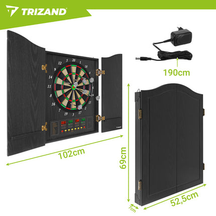 Trizand Elektronisch Dartbord - In Kast - 27 Games en 243 Varianten