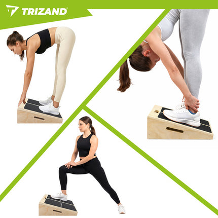 Trizand Slant Board - Verstelbaar Kuitstretchbord - 150 kg - Hout