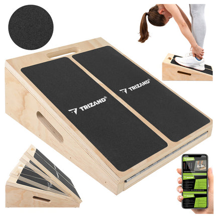 Trizand Slant Board - Verstelbaar Kuitstretchbord - 150 kg - Hout