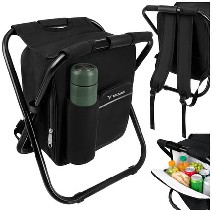 Trizand Rugzak-Visstoel 3-in-1 - 150 kg - Met Koeltas - Zwart