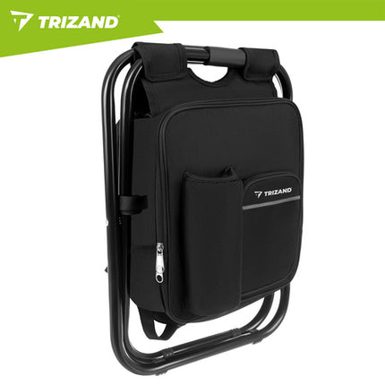 Trizand Rugzak-Visstoel 3-in-1 - 150 kg - Met Koeltas - Zwart