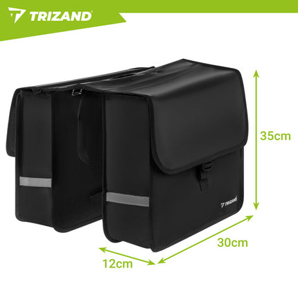 Trizand Dubbele Fietstas - 28 Liter - Waterdicht - Met Reflectoren - Zwart