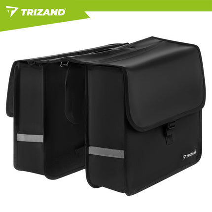 Trizand Dubbele Fietstas - 28 Liter - Waterdicht - Met Reflectoren - Zwart