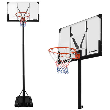 Trizand Basketbalpaal - 305 cm - Verstelbaar - Mobiel - Zwart