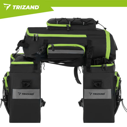Trizand Waterdichte Fietstas - 53 Liter - Duurzaam - Zwart