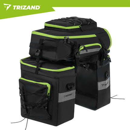 Trizand Waterdichte Fietstas - 53 Liter - Duurzaam - Zwart