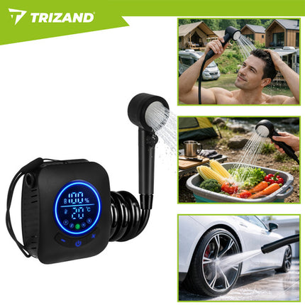 Trizand 8000mAh Draagbare Campingdouche - Met LED Display - IPX8