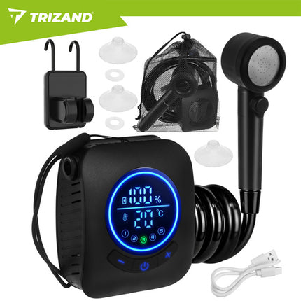 Trizand 8000mAh Draagbare Campingdouche - Met LED Display - IPX8